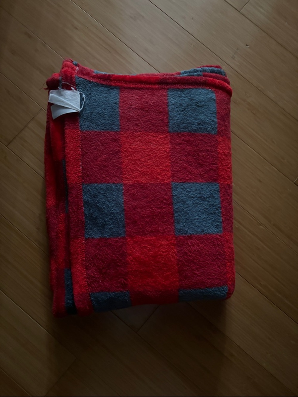 Red and Gray Buffalo Check Fleece Blanket